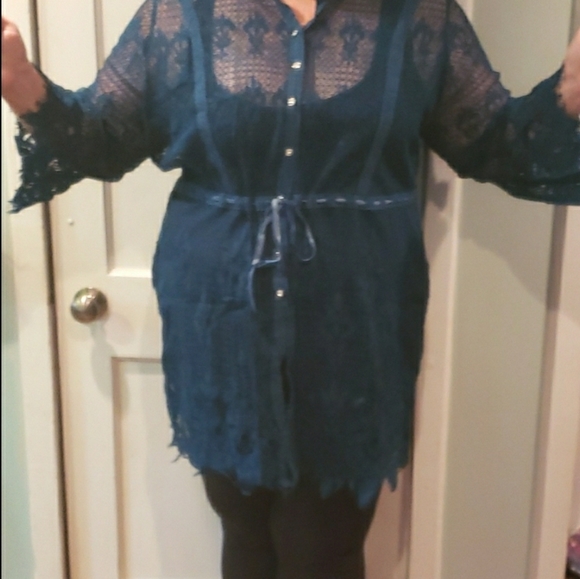 NWT Colleen Lopez lace bathing suit cover or tunic (comes with cami) - Picture 9 of 9